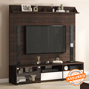 Iwaki Living Room Design Iwaki Engineered Wood Swivel TV Unit (XL Size, Floor Standing Unit, Deep Walnut Finish)