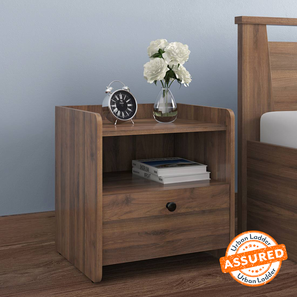 Bedside Tables Design Lavista Engineered Wood Bedside Table in Classic Walnut Finish