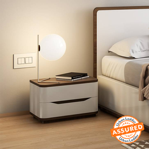 Closed Storage Bedside Tables Design Baltoro Engineered Wood Bedside Table in White Finish