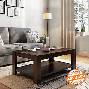 Coffee Table In Lucknow Design Striado Rectangular Solid Wood Coffee Table in Mahogany Finish