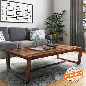 Coffee Table In Lucknow Design Botwin Rectangular Solid Wood Coffee Table in Teak Finish