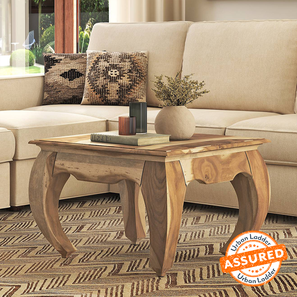 Coffee Table Design Odette Square Solid Wood Coffee Table in Honey Oak Finish