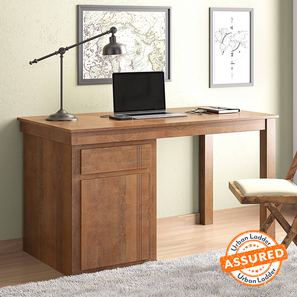 Desktop Table Design Bradbury Solid Wood Study Table in Amber Walnut Finish