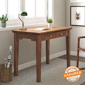 Malabar Range Design Malabar Solid Wood Study Table in Amber Walnut Finish