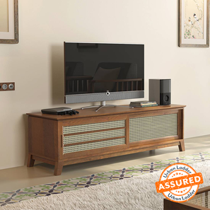 Fujiwara Living Room Design Fujiwara Solid Wood Free Standing TV Unit in Amber Walnut Finish