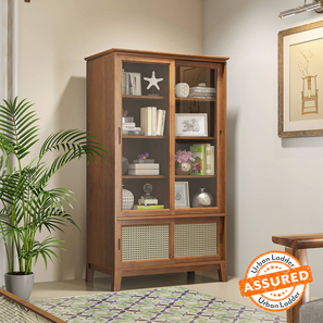 Crockery Unit Design Fujiwara Bookshelf/Display Cabinet (75-book capacity) (Amber Walnut Finish)