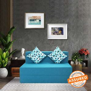 Sofa Cum Bed Design Maisie 2 Seater Fold Out Sofa cum Bed In Blue Colour