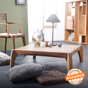 Coffee Table Design Square Solid Wood Coffee Table in Brown Finish