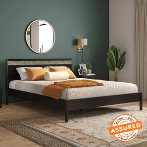 Modern Queen Size Bed Design Gaku Solid Wood Size Bed in Semi Gloss Finish