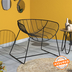 Garden Chair Design Hathwin Metal Outdoor Chair in Black Colour - Set of 1