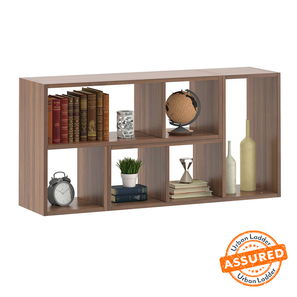 Value Buys In Bookshelves Design Hayden Engineered Wood Bookshelf in Classic Walnut Finish