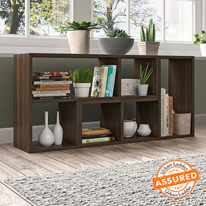 Value Buys In Bookshelves Design Hayden Engineered Wood Bookshelf in Californian Walnut Finish