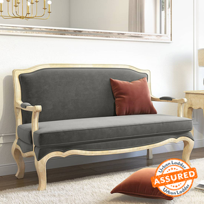 Wooden Sofa Design Design Helena 2 Seater Fabric Loveseat in Natural Colour