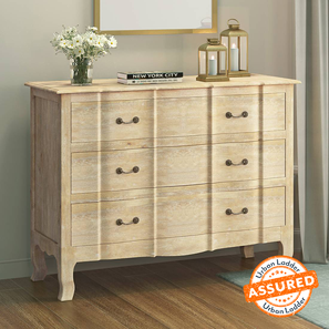 Aara Craft Helena Design Helena Solid Wood Chest of 3 Drawers in White Finish