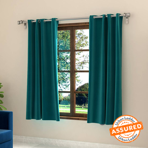 Window Curtains Design Dawn Turquoise Polyester Room Darkening Window Curtain