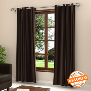 Drapes Design Dawn Brown Polyester Room Darkening Door Curtain
