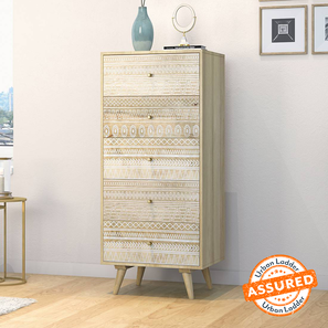 Gypsy Trunk Chest Of Drawers Design Ivara Solid Wood Chest of 5 Drawers in Natural Finish