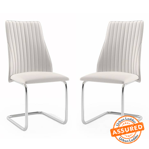 Dining Chairs In Thane Design Ingrid Leatherette Dining Chair set of 2 in White Finish
