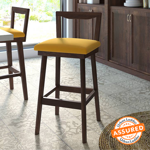 Bar Stools In Pune Design Homer Solid Wood Bar Stool in Walnut Yellow