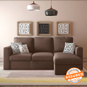 Sofa Cum Bed In Hassan Design Kowloon Sectional 3 Seater Pull Out Sofa cum Bed In Daschund Brown Colour