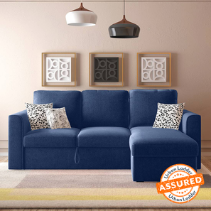 Sofa Cum Bed Design Kowloon Sectional 3 Seater Pull Out Sofa cum Bed In Lapis Blue Colour