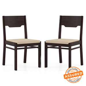 Firm Dining Chairs Design Kerry Solid Wood Dining Chair set of 2 in Mahogany Finish