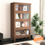 Malabar bookshelf display cabinet 60 book capacity amber walnut finish lp