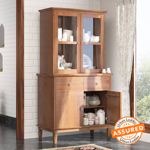 Malabar tall crockery unit amber walnut lp