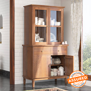 Kitchen Cabinets Design Malabar Solid Wood Sideboard in Amber Walnut Finish
