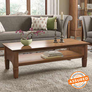 Malabar Range Design Malabar Rectangular Solid Wood Coffee Table in Amber Walnut Finish