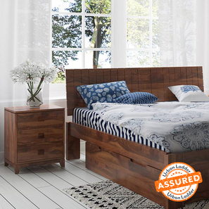 Bedside Tables Design Magellan Solid Wood Bedside Table in Teak Finish