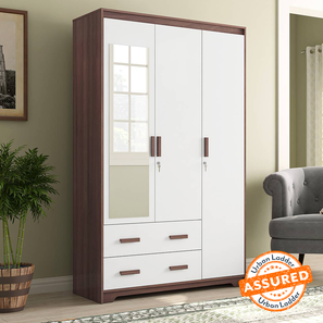 3 Door Wardrobe Design Miller Engineered Wood 3 Door Wardrobe With Mirror in Two Tone Finish