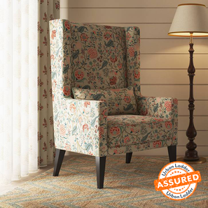 Armchairs Design Morgen Lounge Chair in Calico Print Fabric