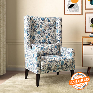 Armchairs Design Morgen Lounge Chair in Calico Floral Retreat Blue Fabric