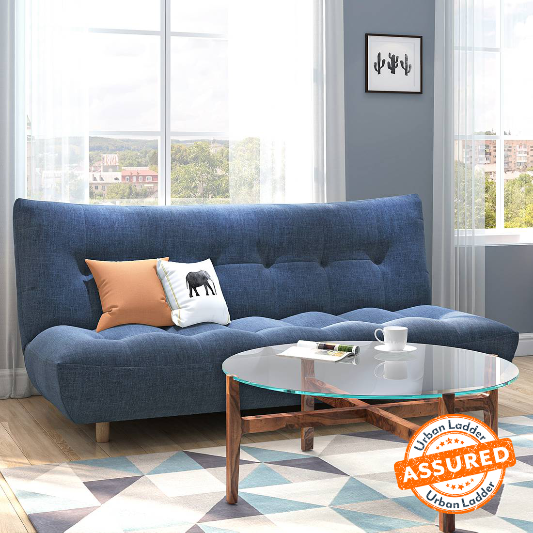 Sofa on sale on bed