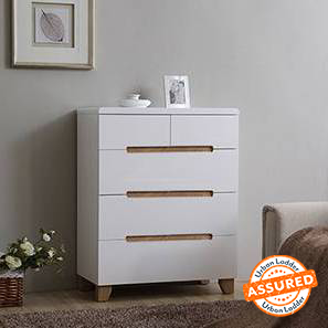 Oslo Range Design Oslo Engineered Wood Chest of 5 Drawers in White Finish