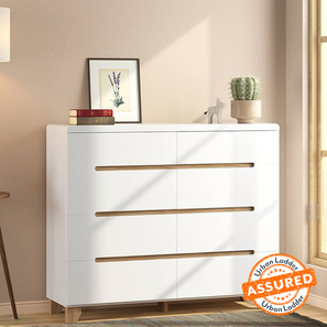 Chest Of Drawers In Jaipur Design Oslo Engineered Wood Chest of 8 Drawers in White Finish