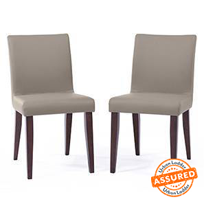 Dining Chairs Design Persica Solid Wood Dining Chair set of 2 in Dark Walnut Finish