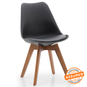 Plastic Dining Chairs Design Pashe Leatherette Accent Chair in Black Colour