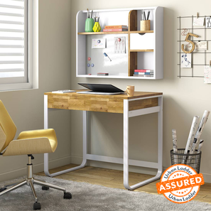 Study Table With Bookshelves Design Pinto Engineered Wood Study Table in Two Tone Finish