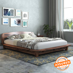 Queen Solid Wood Beds Design Tahiti Solid Wood Queen Size Bed in Teak Finish