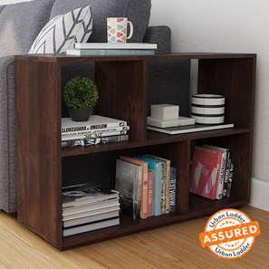 Value Buys In Bookshelves Design Tetris Solid Wood Bookshelf in Walnut Finish
