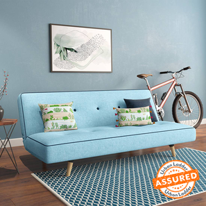 Pull Out Sofa Bed Design Zehnloch 3 Seater Click Clack Sofa cum Bed In Glacier Blue Colour