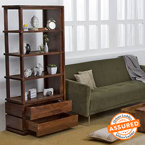 Vector Living Room Design Vector Solid Wood Bookshelf in Teak Finish