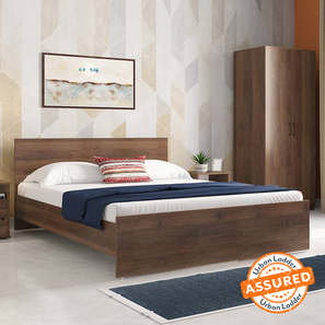 Cot Design Zoey Engineered Wood Queen Size Bed in Classic Walnut Finish