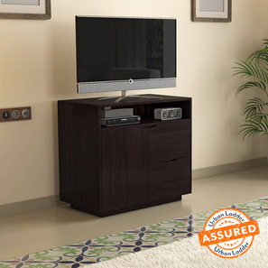 Tv Panel Design Design Zephyr Solid Wood Free Standing TV Unit in Mahogany Finish