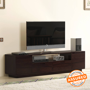 Tv Stand Design Zephyr Solid Wood Free Standing TV Unit in Mahogany Finish