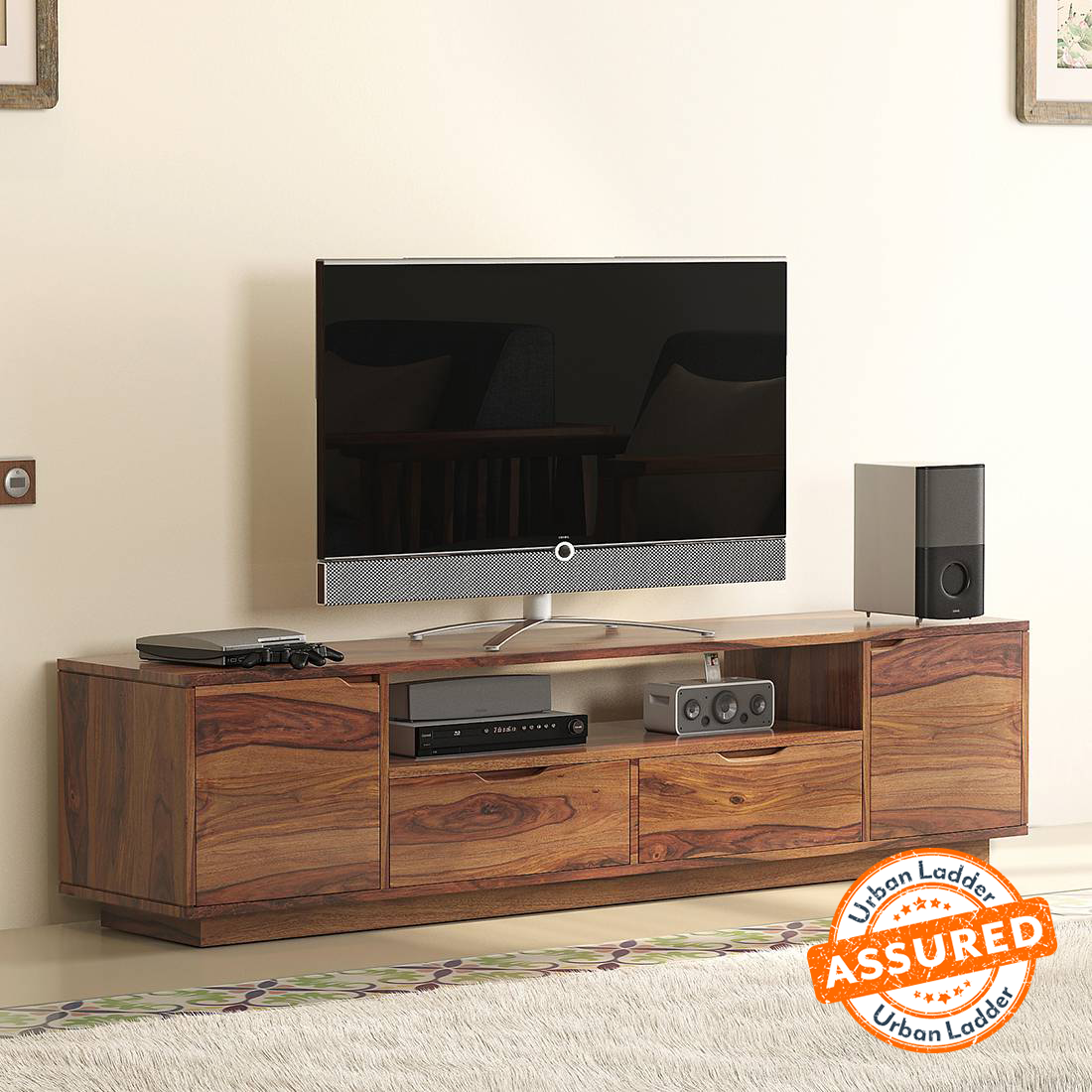 Large TV Stand for 32 to 65 Screens w/ Tall Adjustable Design