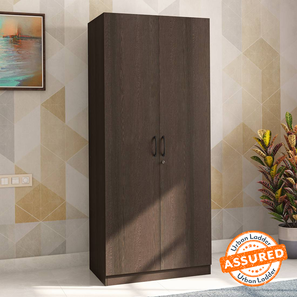 Cupboards Design Zoey Engineered Wood 2 Door Wardrobe in Dark Wenge Finish