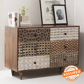 Urban Ladder Bestsellers In Bhopal Design Emaada Solid Wood Chest of 6 Drawers in Teak Finish